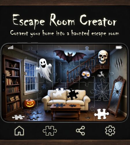 Idea 284. Free. App móvil que transforma fotos del hogar del usuario en una sala de escape de terror.
